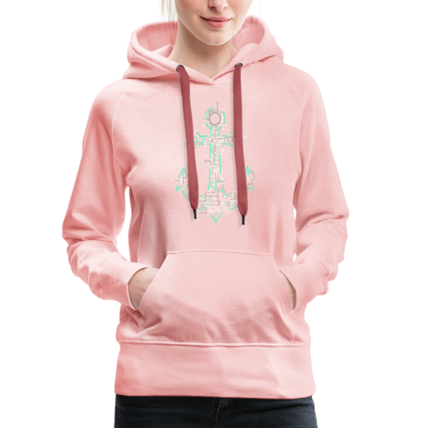 Damen Premium Hoodie FUTURISTISCHER ANKER - Kristallrosa