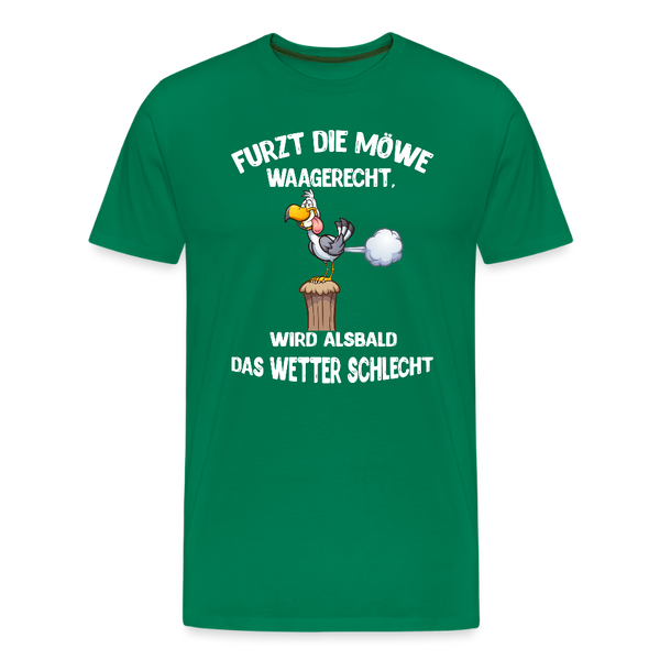 Herren Premium T-Shirt FURZT DIE MÖWE WAAGERECHT - Kelly Green