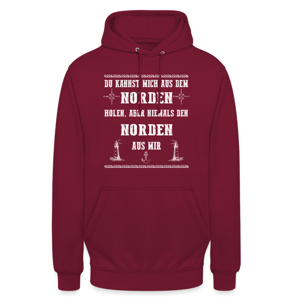 Unisex Hoodie DU KANNST MICH AUS DEM NORDEN HOLEN - Bordeaux