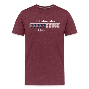 Herren Premium T-Shirt URLAUBSMODUS LÄDT - Bordeauxrot meliert