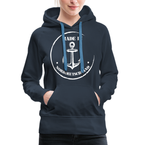 Damen Premium Hoodie MADE IN NORDDEUTSCHLAND MIT ANKER - Navy