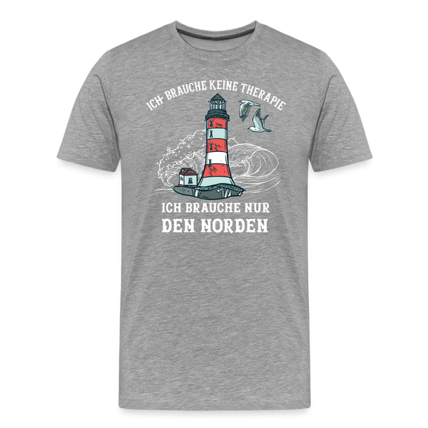 Herren Premium T-Shirt THERAPIE NORDEN - Grau meliert