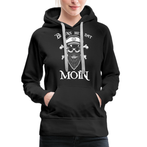 Damen Premium Hoodie Hoodie BI UNS HET DAT MOIN MIT TOTENKOPF - Schwarz