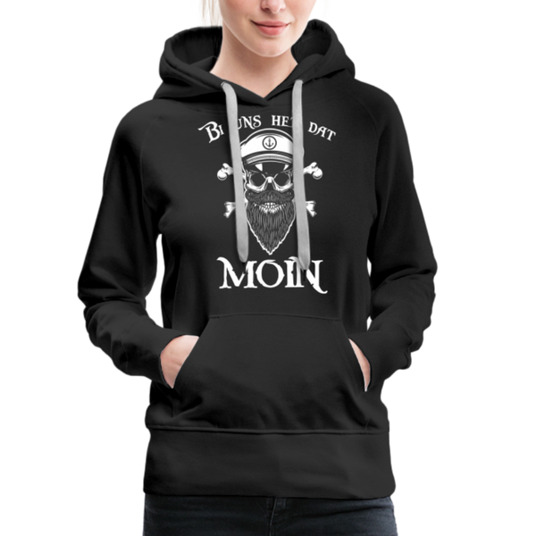 Damen Premium Hoodie Hoodie BI UNS HET DAT MOIN MIT TOTENKOPF - Schwarz