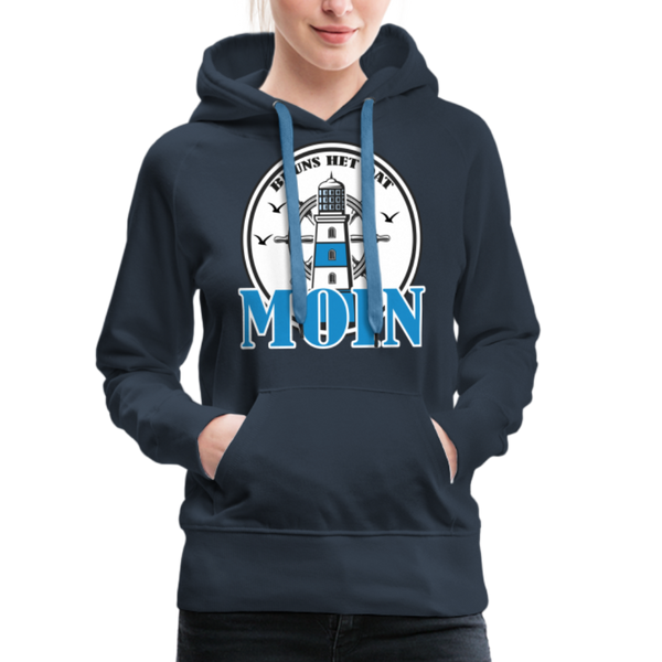 Damen Premium Hoodie BI UNS HET DAT MOIN - Navy