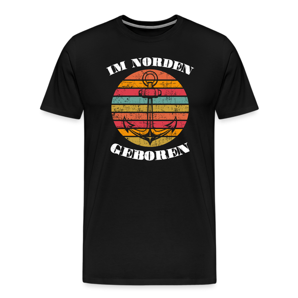 Herren Premium T-Shirt IM NORDEN GEBOREN - Schwarz
