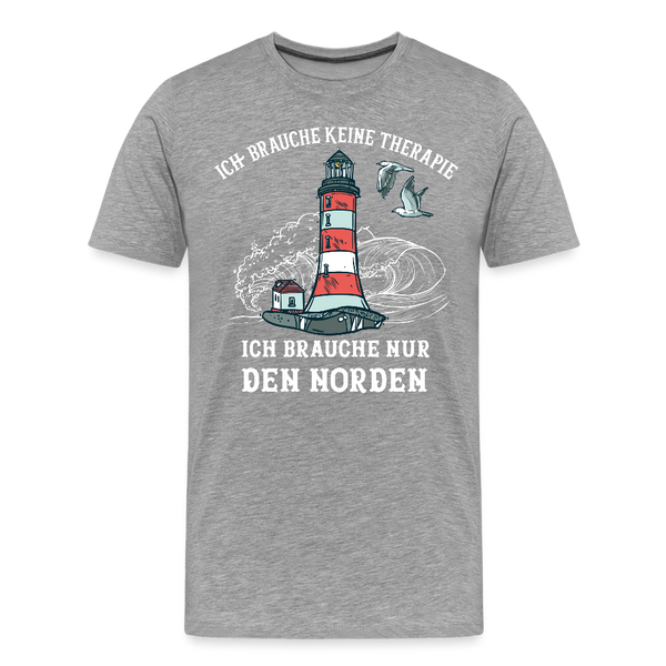 Herren Premium T-Shirt THERAPIE NORDEN - Grau meliert