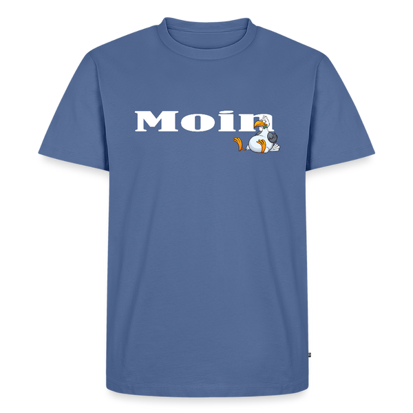 Herren Premium T-Shirt MOIN DICKE MÖWE - Taubenblau