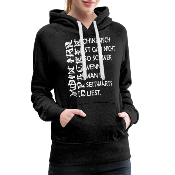 Damen Premium Hoodie MOIN IHR SPACKEN CHINESISCH - Anthrazit