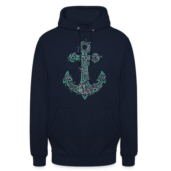 Unisex Hoodie FUTURISTISCHER ANKER - Navy