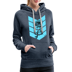 Damen Premium Hoodie MOIN ALTER KAPITÄN BLAU - Jeansblau