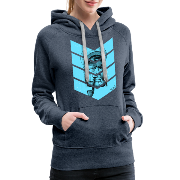 Damen Premium Hoodie MOIN ALTER KAPITÄN BLAU - Jeansblau