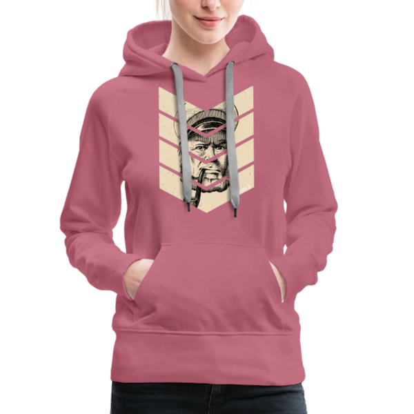 Damen Premium Hoodie MOIN KAPITÄN BEIGE - Malve