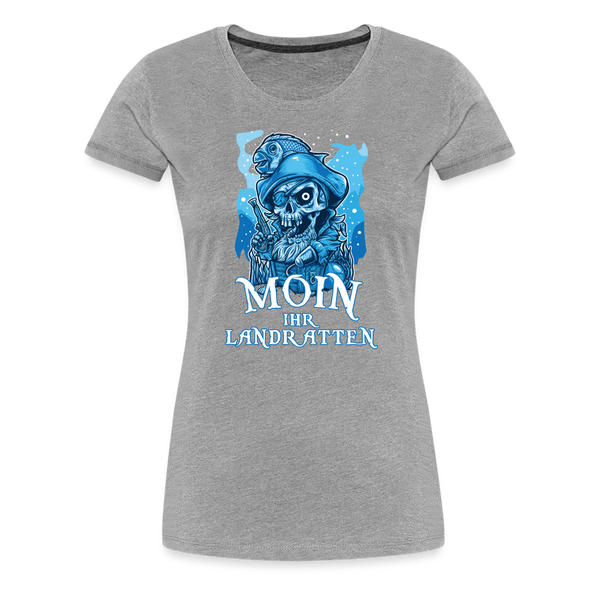 Damen Premium T-Shirt MOIN IHR LANDRATTEN - Grau meliert