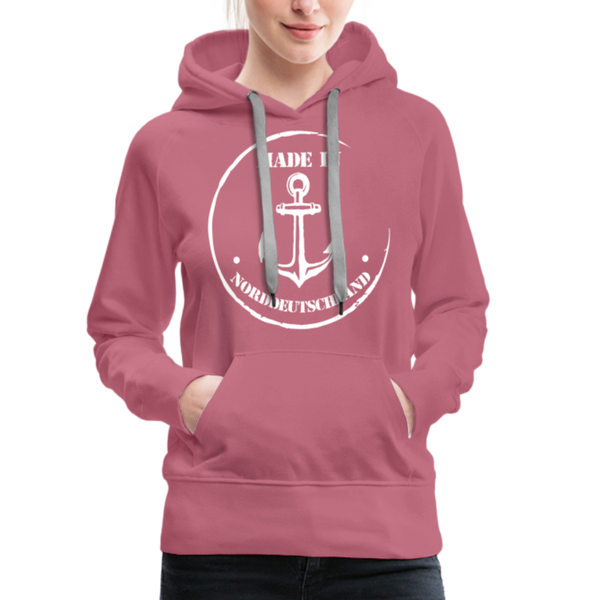 Damen Premium Hoodie MADE IN NORDDEUTSCHLAND MIT ANKER - Malve