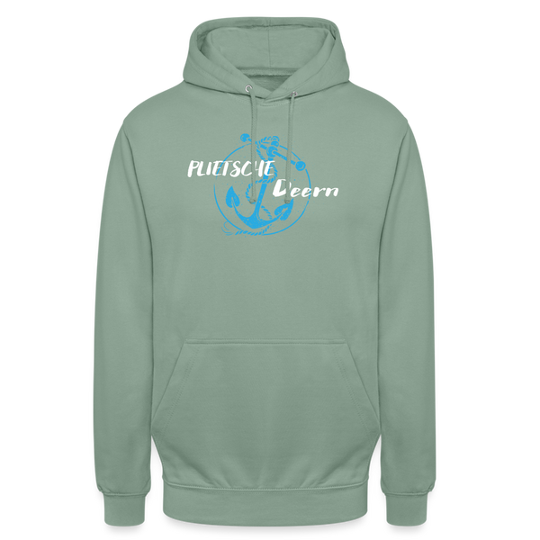 Unisex Hoodie PLIETSCHE DEERN - Graugrün