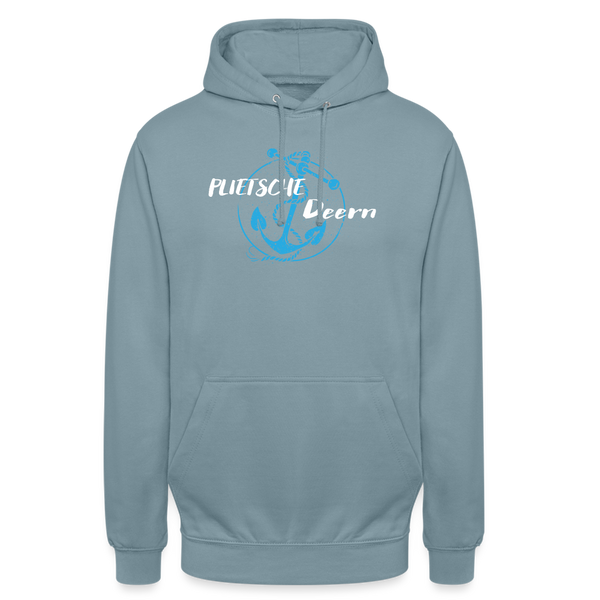 Unisex Hoodie PLIETSCHE DEERN - Nebelblau