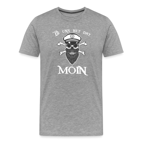 Herren Premium T-Shirt BI UNS HET DAT MOIN TOTENKOPF - Grau meliert