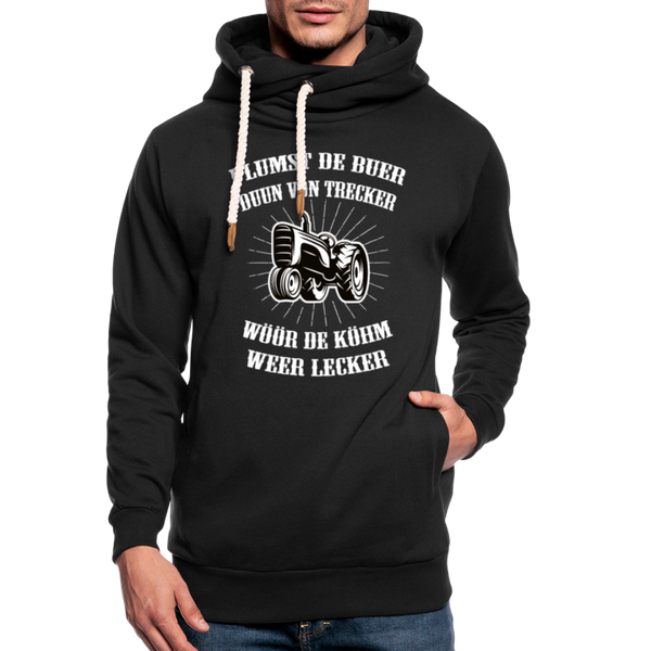 Shawl Collar Hoodie - Schwarz