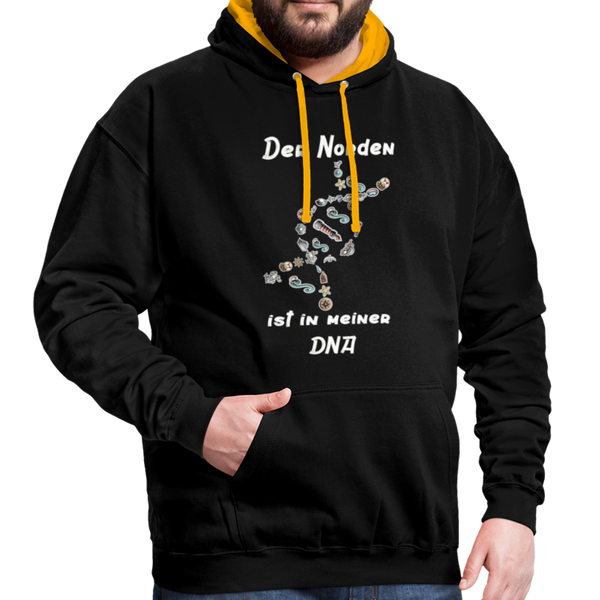 Contrast Colour Hoodie - Schwarz/Gold