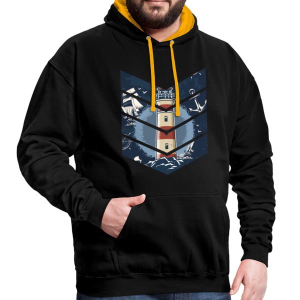 Contrast Colour Hoodie - Schwarz/Gold