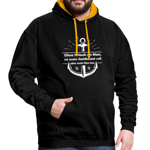 Contrast Colour Hoodie - Schwarz/Gold