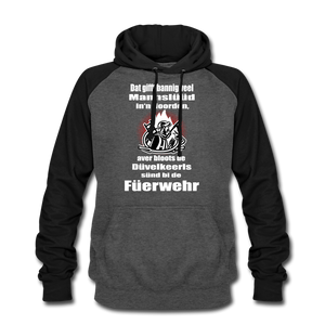 Baseball Hoodie DÜVELKEERLS FEUERWEHR | Norddeutscher Humor Unisex Baseball Hoodie - graphite/black