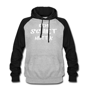 Baseball Hoodie EEN SCHIET MUTT IK | Norddeutscher Humor Unisex Baseball Hoodie - heather grey/black