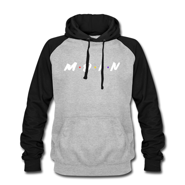 Baseball Hoodie M.O.I.N | Norddeutscher Humor Unisex Baseball Hoodie - heather grey/black