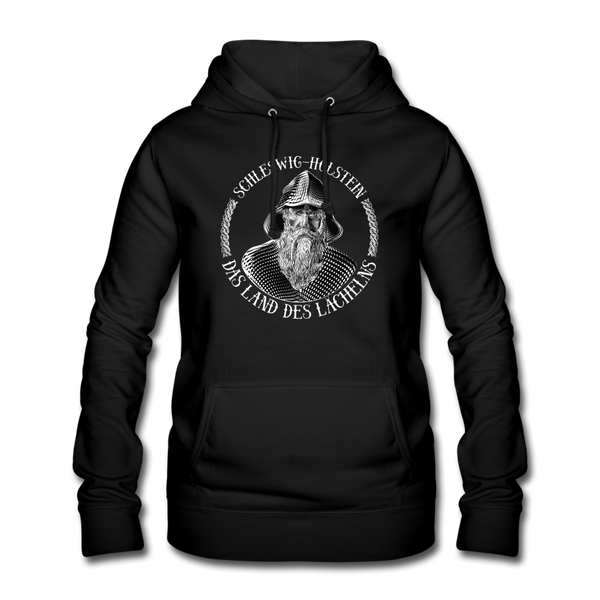 Damen Hoodie SCHLESWIG HOLSTEIN LAND DES LÄCHELNS| Norddeutscher Humor Frauen Hoodie - Schwarz