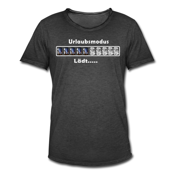 Herren Vintage T-Shirt URLAUBSMODUS LÄDT - Vintage Schwarz