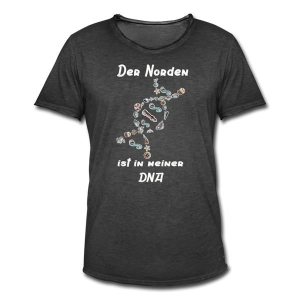 Herren Vintage T-Shirt DER NORDEN IST IN MEINER DNA - Vintage Schwarz