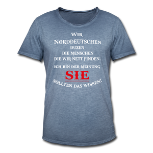 Herren Vintage T-Shirt DUZEN NORDDEUTSCH - Vintage Denim