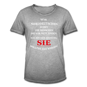 Herren Vintage T-Shirt DUZEN NORDDEUTSCH - Vintage Grau