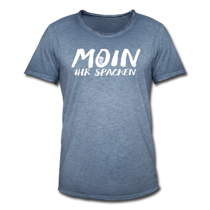 Herren Vintage T-Shirt MOIN IHR SPACKEN - Vintage Denim