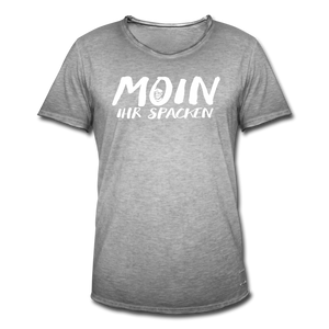 Herren Vintage T-Shirt MOIN IHR SPACKEN - Vintage Grau