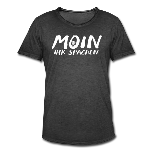 Herren Vintage T-Shirt MOIN IHR SPACKEN - Vintage Schwarz