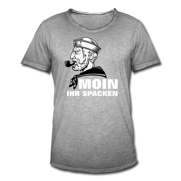 Herren Vintage T-Shirt MOIN IHR SPACKEN MATROSE - Vintage Grau