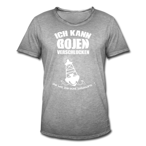 Herren Vintage T-Shirt ICH KANN BOJEN VERSCHLUCKEN - Vintage Grau