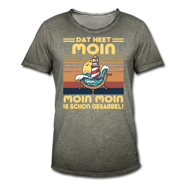 Herren Vintage T-Shirt MOIN MOIN IST SCHON GESABBEL - Vintage Khaki