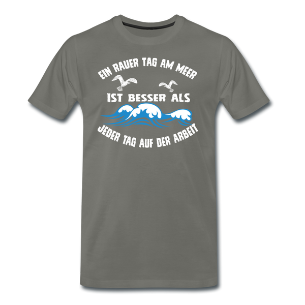 Herren Premium T-Shirt EIN RAUER TAG AM MEER - Asphalt