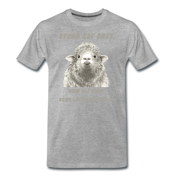 Herren Premium T-Shirt STURM IST ERST - Grau meliert