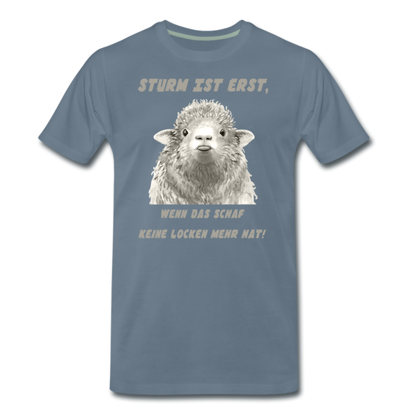 Herren Premium T-Shirt STURM IST ERST - Blaugrau
