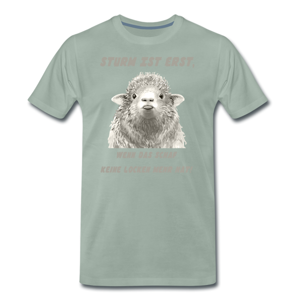 Herren Premium T-Shirt STURM IST ERST - Graugrün