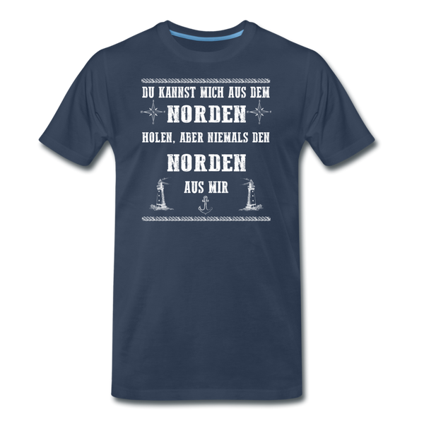 Herren Premium T-Shirt DU KANNST MICH AUS DEM NORDEN HOLEN - Navy