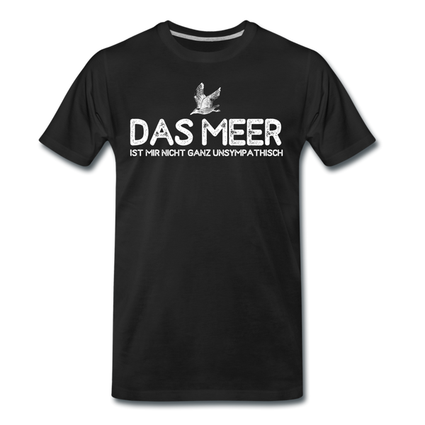 Herren Premium T-Shirt DAS MEER - Schwarz
