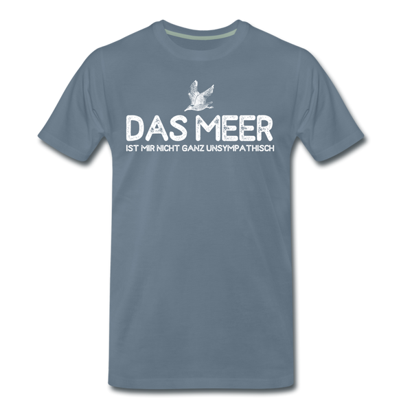 Herren Premium T-Shirt DAS MEER - Blaugrau