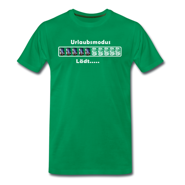 Herren Premium T-Shirt URLAUBSMODUS LÄDT - Kelly Green