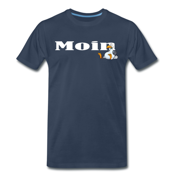 Herren Premium T-Shirt MOIN DICKE MÖWE - Navy