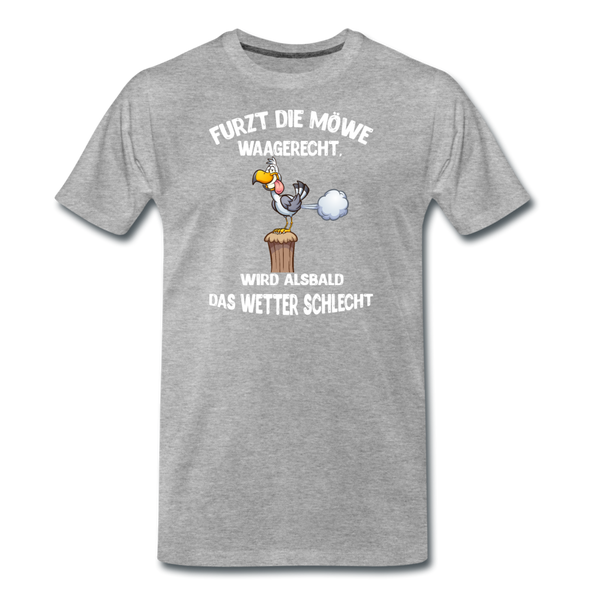 Herren Premium T-Shirt FURZT DIE MÖWE WAAGERECHT - Grau meliert